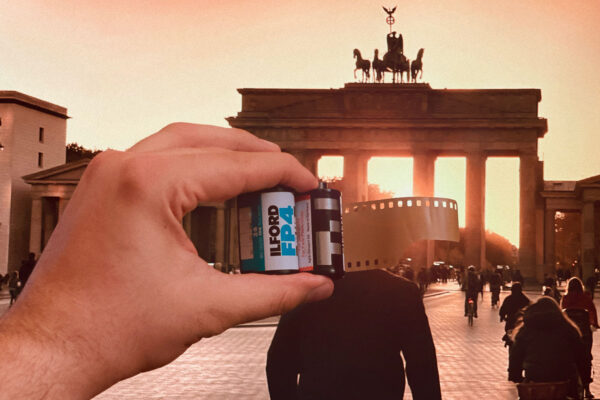 in front of Brandenburger Tor, with Analog film in Berlin