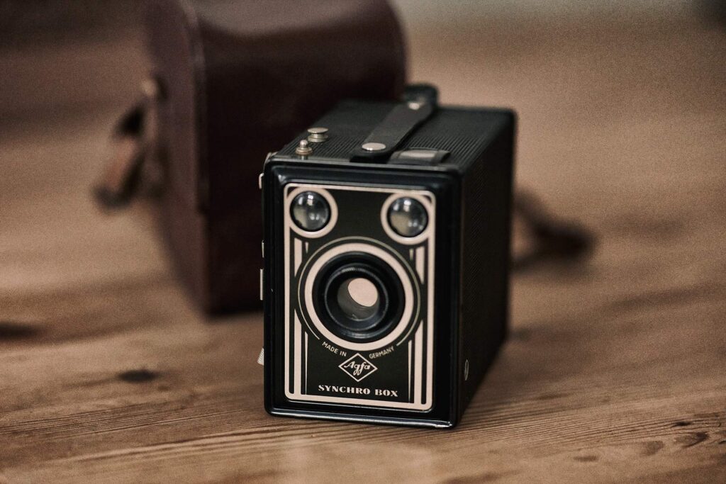 Agfa Synchro Box Camera with brow cover