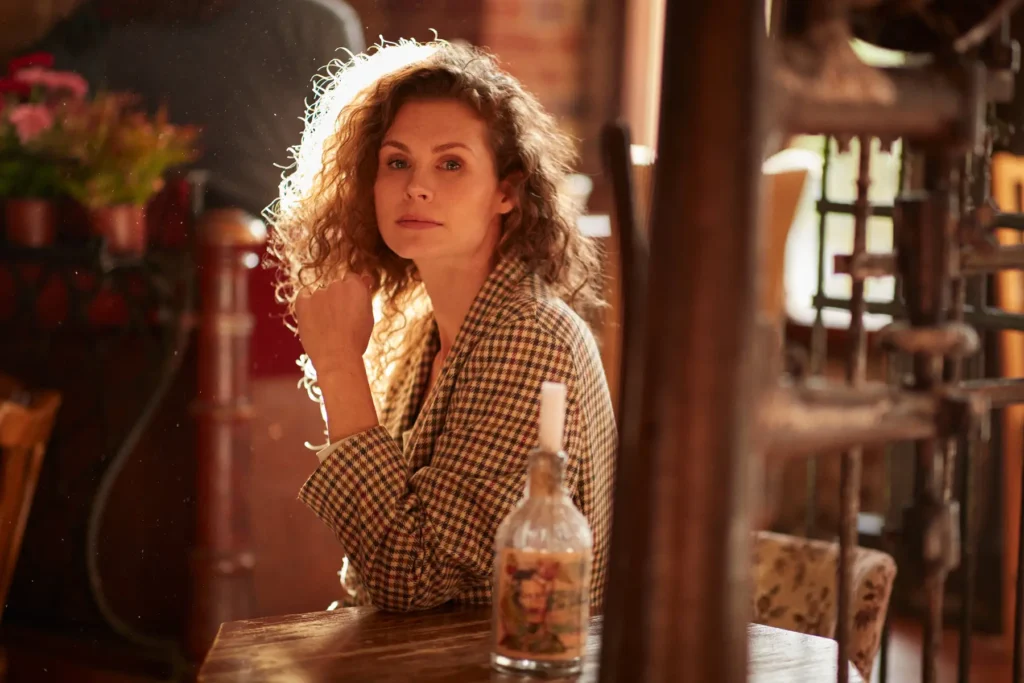 Astrid sittig in a café in Berlin Friedrichshain.